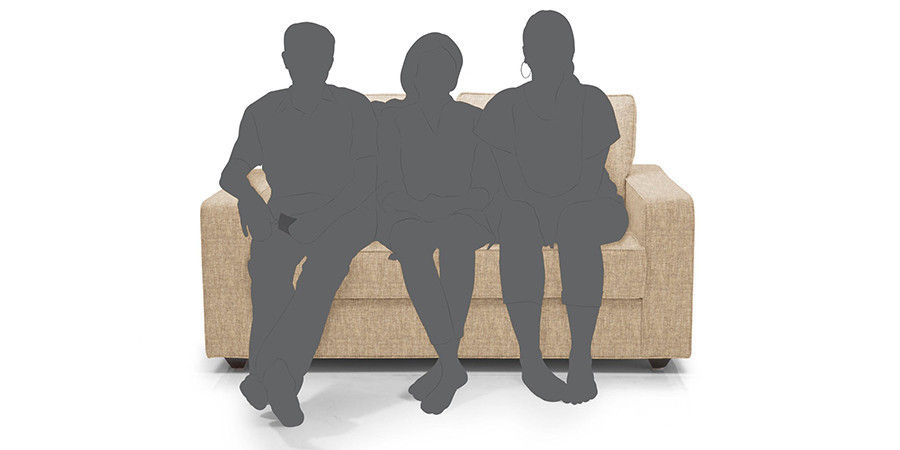 Flemingo Fabric Sofa 3Seater(Cream)